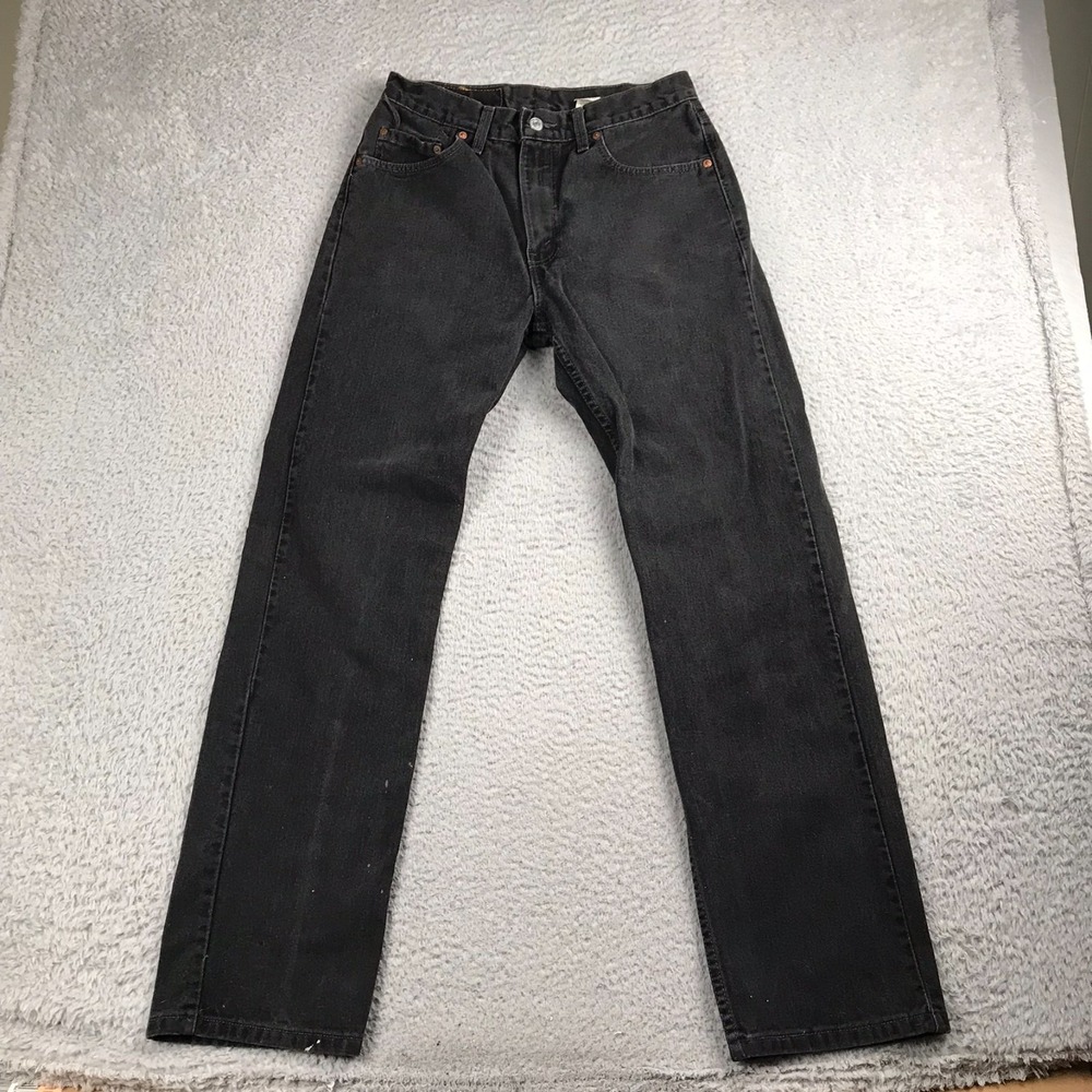 Levis 505 Jeans Mens 30 (29x31) Black Regular Fit Straight Denim Y2K Vintage